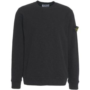 Stone Island, Heren, Truien, Zwart, Maat: L Katoen,