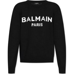 Balmain Logo Sweater , Black , Heren , Maat: L