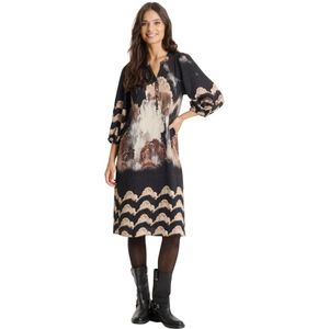 IN Front, Dames, Jurken, Veelkleurig, Maat: M Nylon,