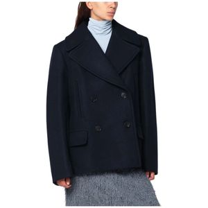Dries Van Noten, Dames, Mantels, Blauw, Maat: S Wol,