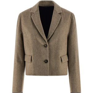 Brunello Cucinelli, Dames, Jassen, Beige, Maat: S Wol,