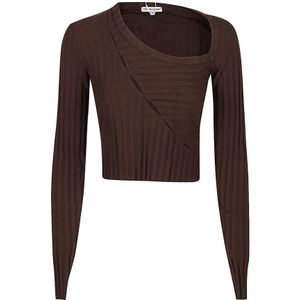 Cotton Citizen, Dames, Blouses & Shirts, Bruin, Maat: M Katoen,