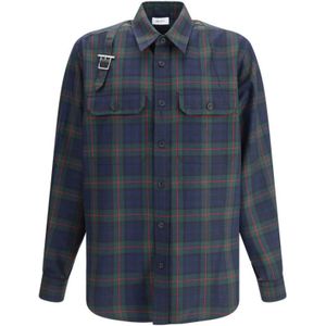 Alexander McQueen, Heren, Overhemden, Groen, Maat: M Wol,