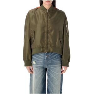 MM6 Maison Margiela, Dames, Jassen, Groen, Maat: XS Leer,