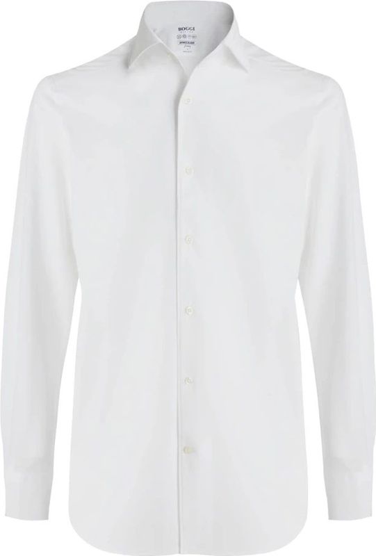 Boggi Milano - Regular Fit Japanese Jersey Polo Shirt - Wit - Overhemden