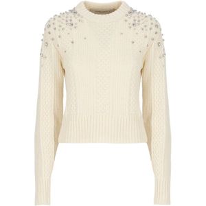 Golden Goose, Dames, Truien, Beige, Maat: L Wol,