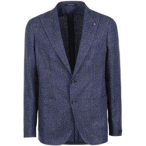 Tagliatore, Heren, Jassen, Blauw, Maat: XL Linnen,
