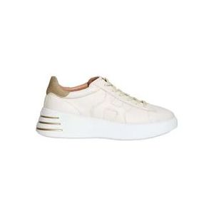 Hogan Witte Leren Gouden Glitter Sneakers , White , Dames , Maat: 40 EU