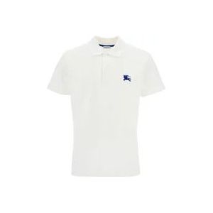 Burberry Polo shirt met geborduurd Equestrian Knight Design , White , Heren , Maat: XL