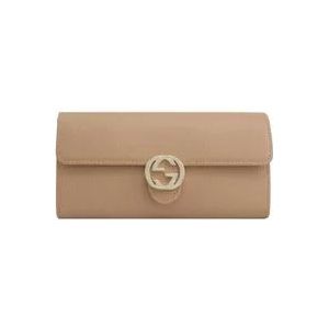 Gucci Portemonnee/Kaarthouder , Beige , Dames , Maat: ONE Size