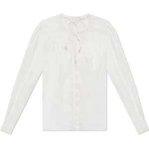 Ulla Johnson, Dames, Blouses & Shirts, Wit, Maat: XS Katoen,