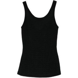 Elisabetta Franchi, Dames, Tops, Zwart, Maat: S