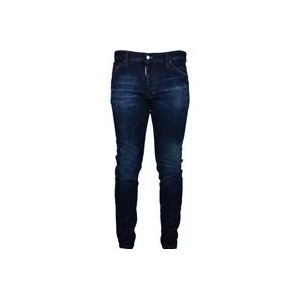 Dsquared2 Stoere Blauwe Slim-Fit Jeans , Blue , Heren , Maat: 2XL