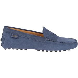 Tod's Blauw Suède Handgemaakt Iconisch Metalen Logo , Blue , Dames , Maat: 37 EU