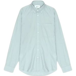 Nn07, Heren, Overhemden, Blauw, Maat: L Katoen,