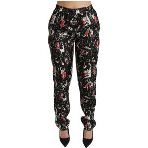 Dolce & Gabbana - Slim-fit Broek - Zwart - 100% Zijde