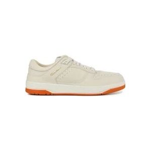 Santoni Beige Leren Sneakers , Beige , Heren , Maat: 41 1/2 EU