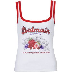 Balmain Fruit tanktop , White , Dames , Maat: L