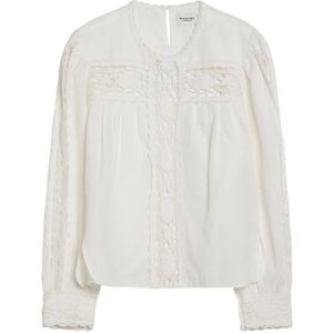 Isabel Marant Étoile, Dames, Blouses & Shirts, Wit, Maat: S Katoen,
