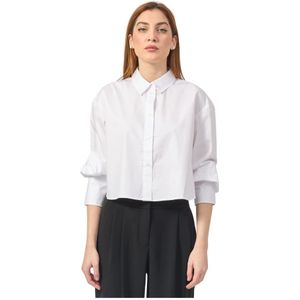 Armani Exchange, Dames, Blouses & Shirts, Wit, Maat: L Katoen,