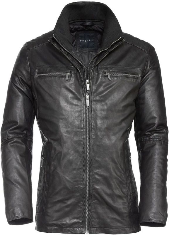 Bugatti - Elegante Leren Jas - Zwart - Heren