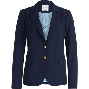 Betty & Co - Blazer - Blauw - Katoen - Getailleerde Pasvorm