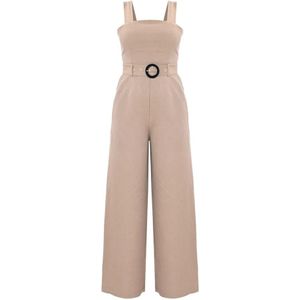 Kocca, Dames, Jumpsuits & Playsuits, Beige, Maat: S Linnen,