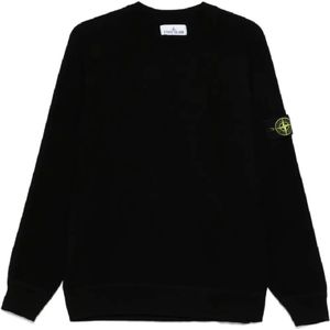 Stone Island, Heren, Truien, Zwart, Maat: 2XL Katoen,