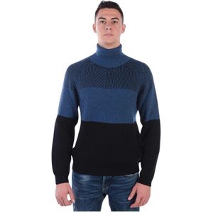 Trussardi, Heren, Truien, Blauw, Maat: 2XL Wol,