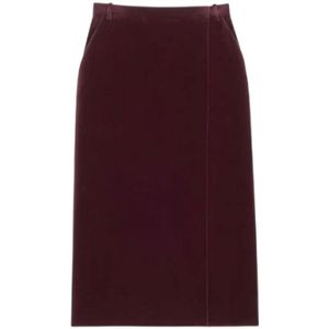 Saint Laurent, Dames, Rokken, Rood, Maat: S Velours,