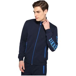 Bikkembergs, Heren, Sweatshirts & Hoodies, Blauw, Maat: XS Katoen,