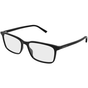 Gucci - Optical Frame - Zwart - Unisex - Rechthoekig Montuur - 55 mm Lensbreedte