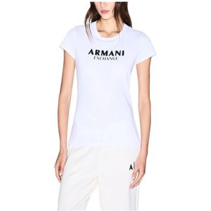 Armani Exchange, Dames, Tops, Wit, Maat: XL Katoen,