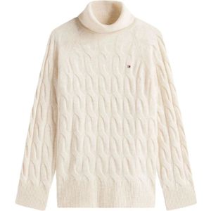 Tommy Hilfiger, Dames, Truien, Beige, Maat: 2XS Wol,