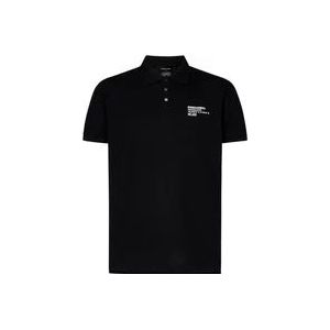 Dsquared2 Zwarte Tennis Fit Polo met Logo , Black , Heren , Maat: XL