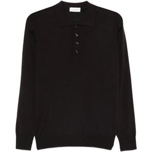 Paolo Pecora, Heren, Tops, Bruin, Maat: M Wol,