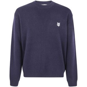 Maison Kitsuné, Heren, Truien, Blauw, Maat: S Wol,