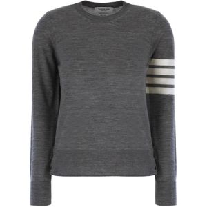 Thom Browne, Dames, Truien, Grijs, Maat: 2XS Wol,