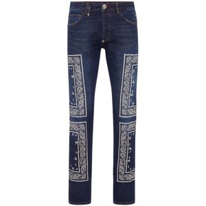 Philipp Plein, Heren, Jeans, Blauw, Maat: W32 Denim,