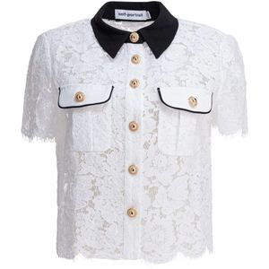 Self Portrait - Lace Shirt - Kanten Shirt - Wit