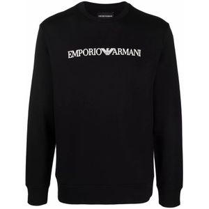 Emporio Armani, Heren, Sweatshirts & Hoodies, Zwart, Maat: M Katoen,