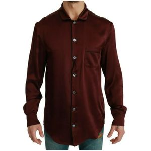 Dolce & Gabbana, Heren, Overhemden, Rood, Maat: L Zijde,
