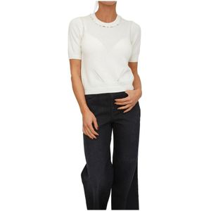 Nenette, Dames, Truien, Wit, Maat: S Wol,