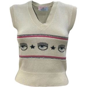Chiara Ferragni Collection, Dames, Truien, Wit, Maat: S