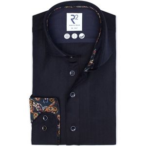 R2 Amsterdam, Heren, Overhemden, Blauw, Maat: 4XL