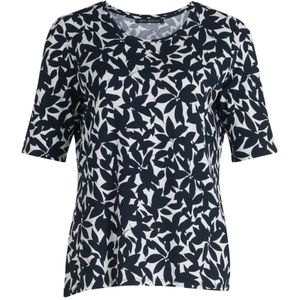 Betty Barclay - Bloemenprint Ronde Hals Shirt - Blauw - Leer