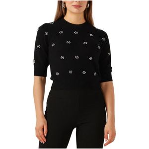 Twinset, Dames, Truien, Zwart, Maat: S Polyamide,