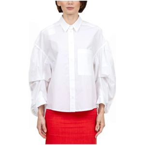 Tela, Dames, Blouses & Shirts, Wit, Maat: S Katoen,