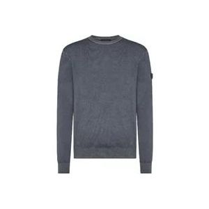 Peuterey Grijze Acid-Dyed Merino Tricot Sweater , Gray , Heren , Maat: XL