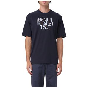 Fendi, Heren, Tops, Blauw, Maat: M